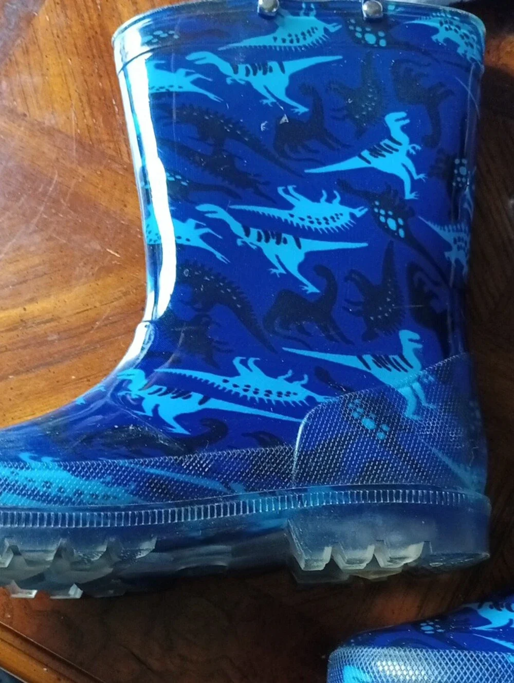 Kids Blue Dinosaur Rain Boots
